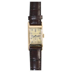 14K Yellow Gold Vintage Men's Longines Watch, Diamond Dial, Manual 17 jewels