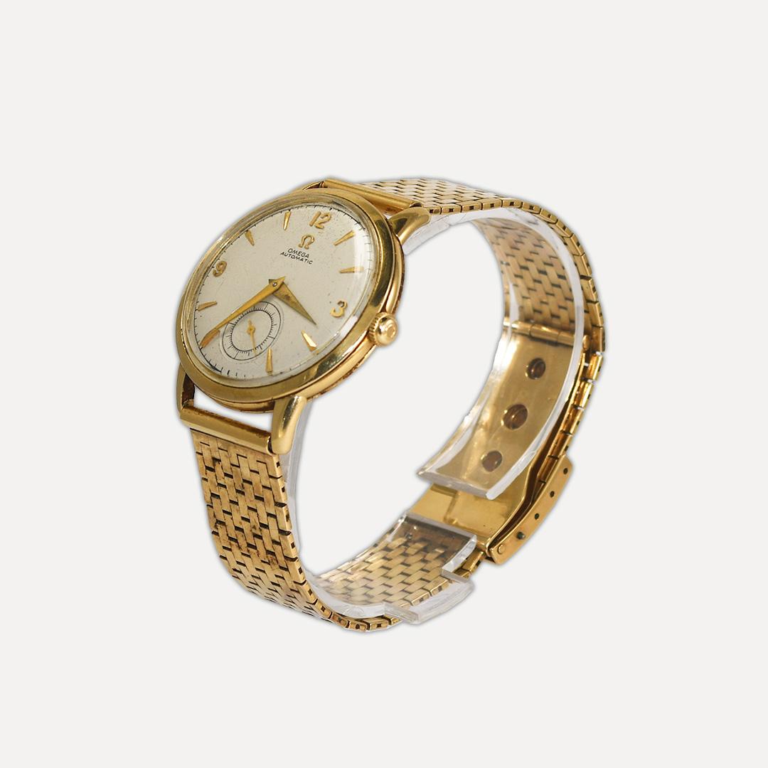 Women's or Men's 14K Yellow Gold Vintage Omega Constellation Automatic Watch (32mm) For Sale