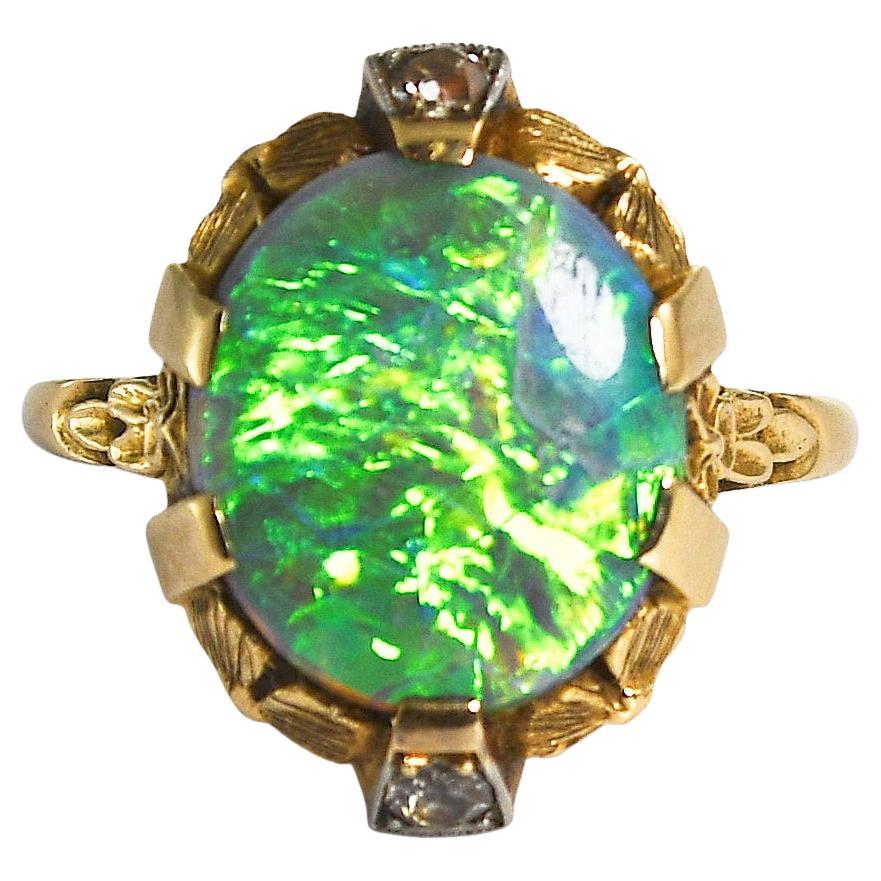 14K Yellow Gold Vintage Opal Ring 3.5g