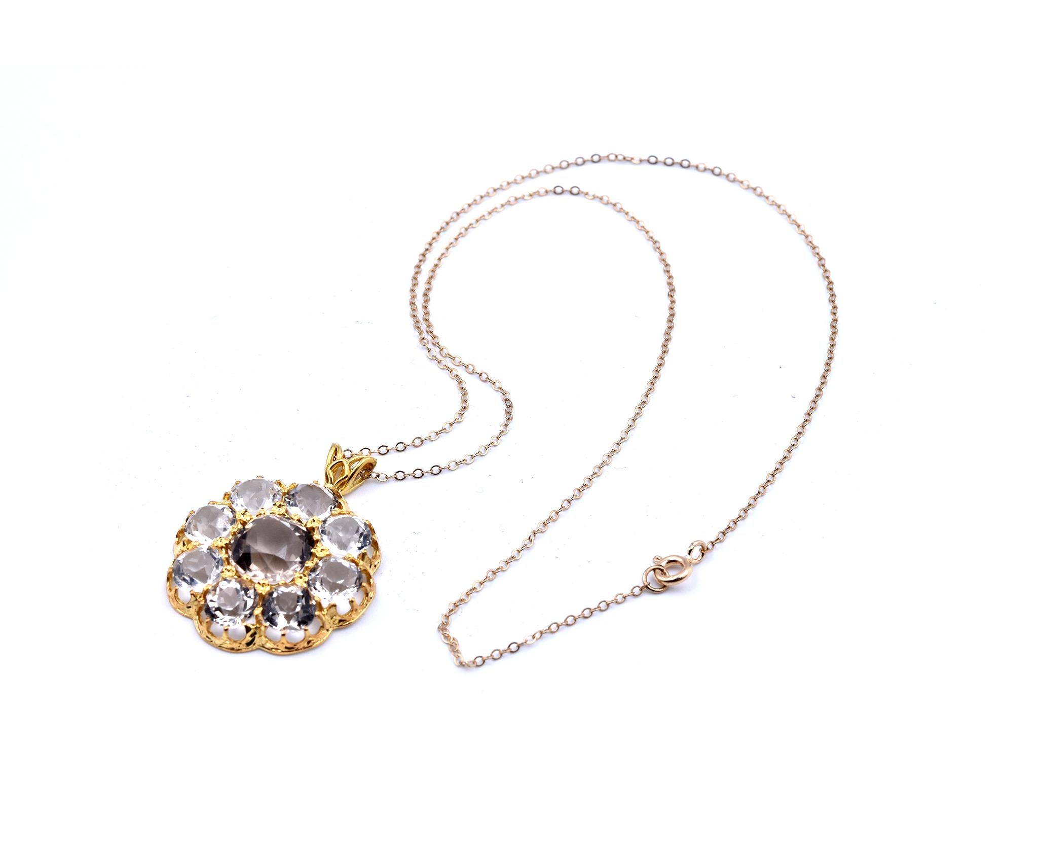 Women's 14 Karat Yellow Gold Vintage Quartz Necklace