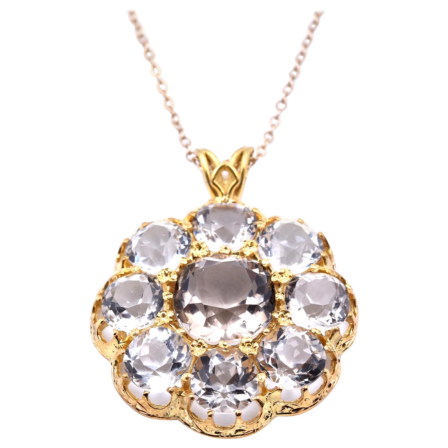 14 Karat Yellow Gold Vintage Quartz Necklace