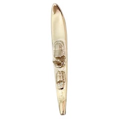 14K Gelbgold Vintage Ski-Anhänger #24913