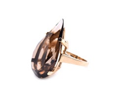 14 Karat Yellow Gold Vintage Smokey Topaz Ring