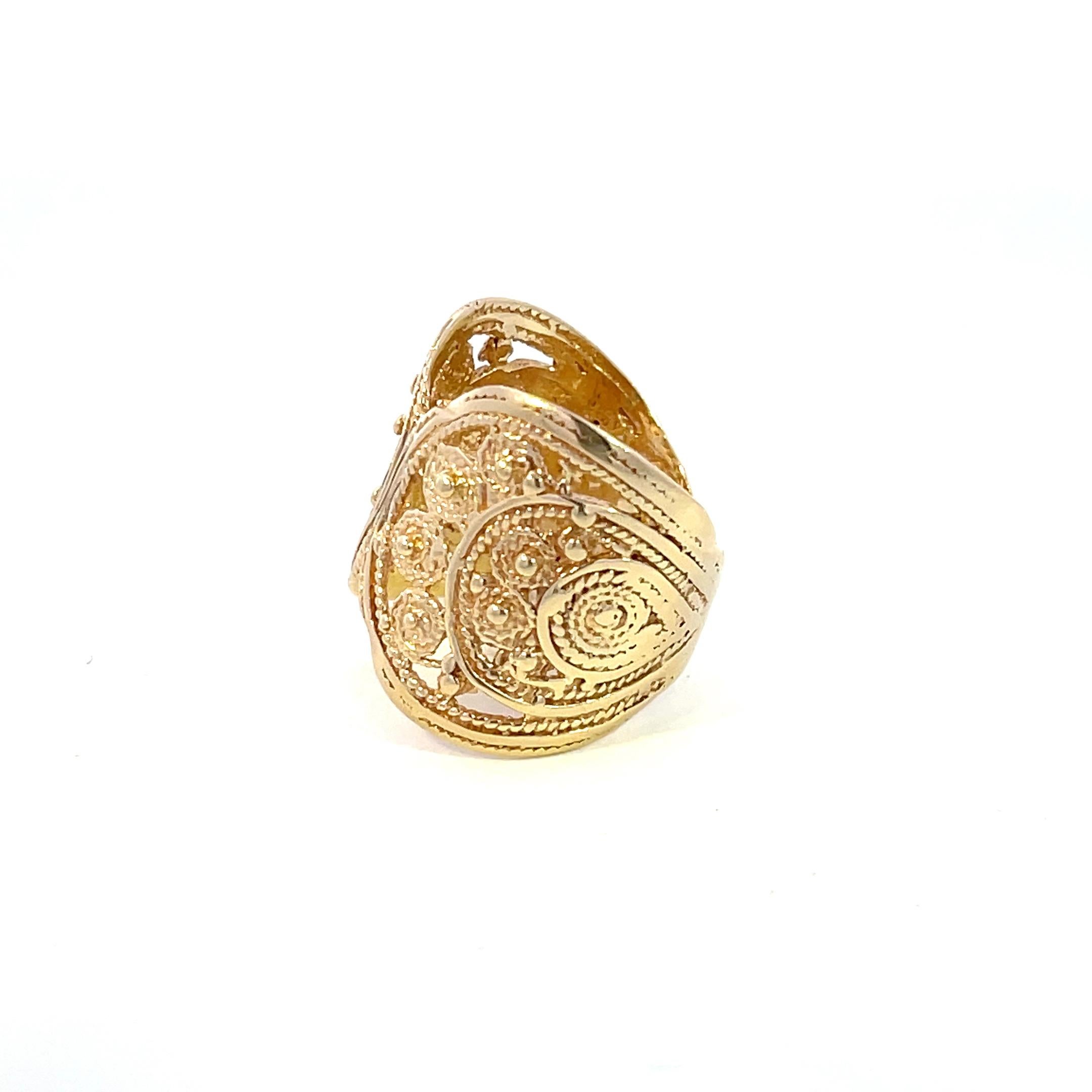 14 Karat Gelbgold Vintage-Ring im Zustand „Neu“ im Angebot in Los Angeles, CA
