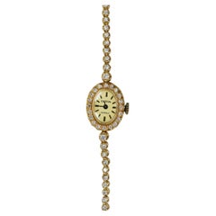 14K Yellow Gold Vintage Swiss Croton Diamond Watch 1.00ct