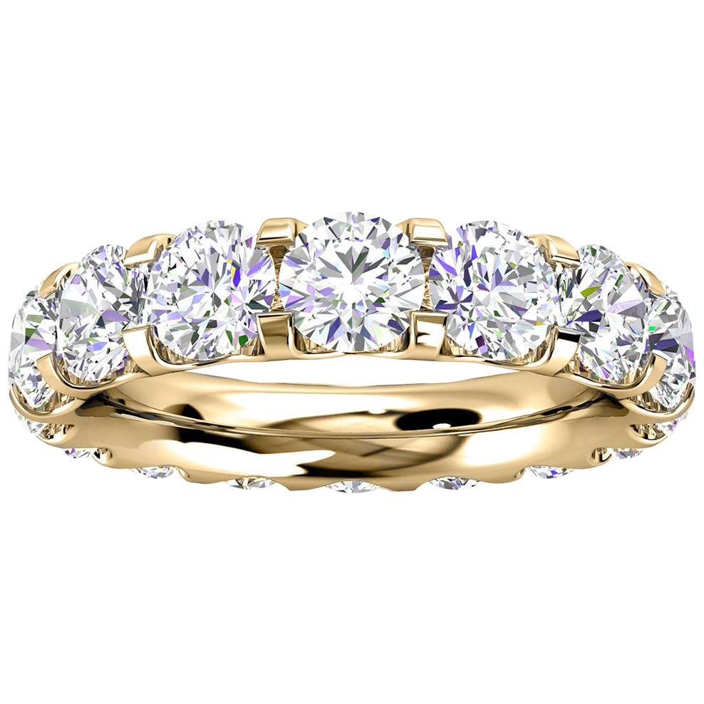 14K Yellow Gold Viola Eternity Micro-Prong Diamond Ring '4 Ct. tw' For Sale