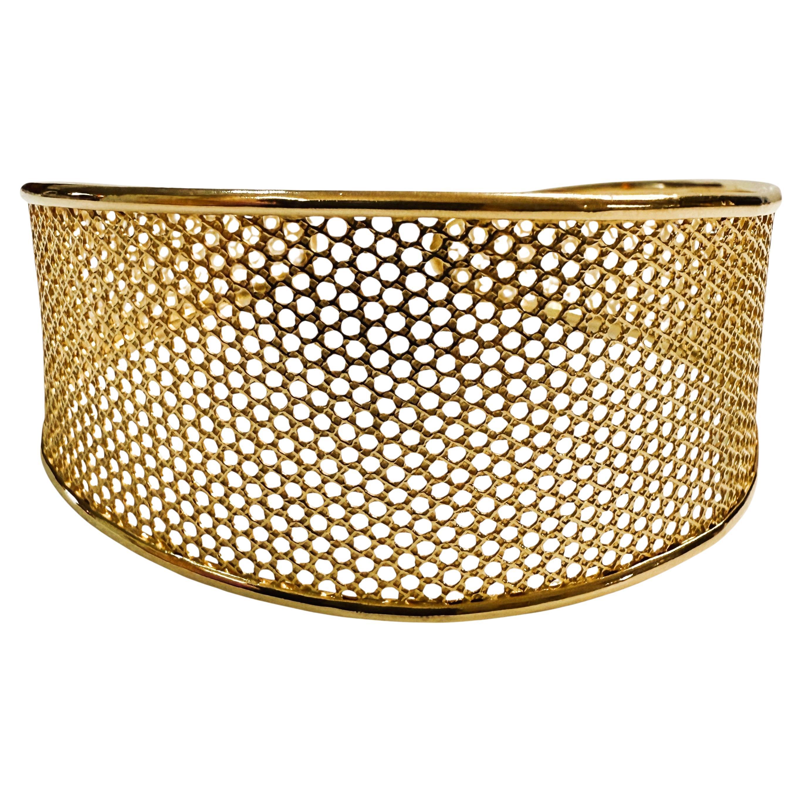 Bracelet manchette en or jaune 14K Vior Italy 10.31 Grammes - Maker's Mark en vente