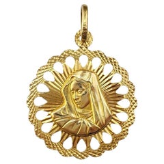 14K Yellow Gold Virgin Mary Pendant #17442