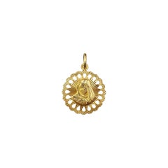 14K Yellow Gold Virgin Mary Pendant #19015