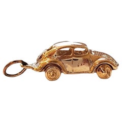 Vintage 14K Yellow Gold Volkswagen Bug Car Charm #17803