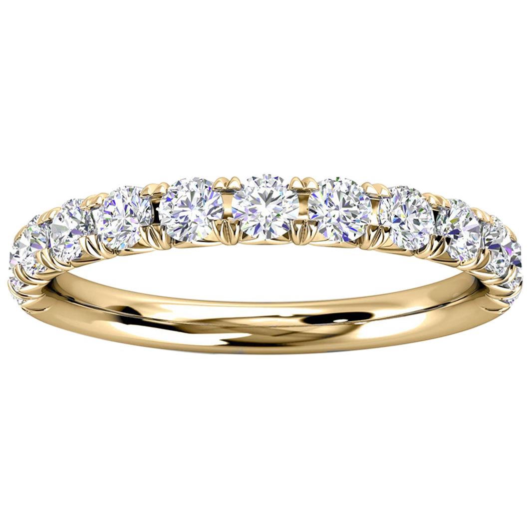 14k Yellow Gold Voyage French Pave Diamond Ring '1/2 Ct. Tw' For Sale