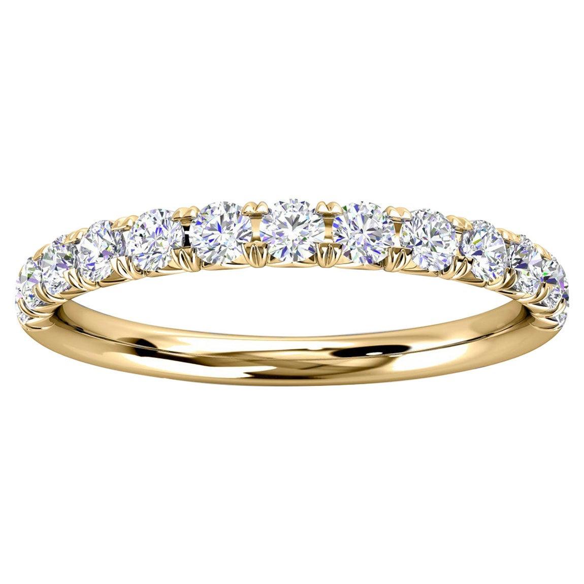 14K Yellow Gold Voyage French Pave Diamond Ring '1/3 Ct. Tw'