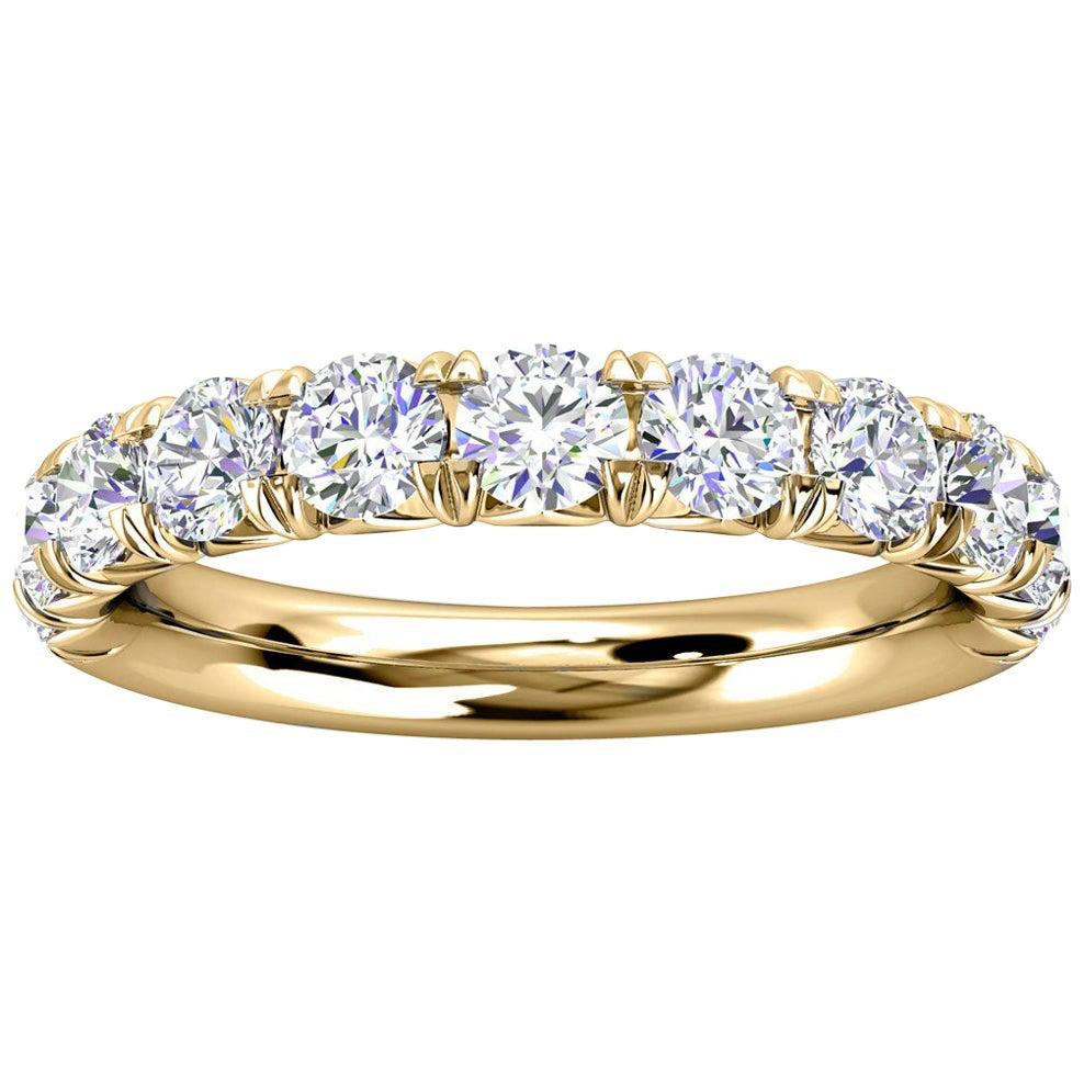 For Sale:  14k Yellow Gold Voyage French Pave Diamond Ring '1 Ct. Tw'