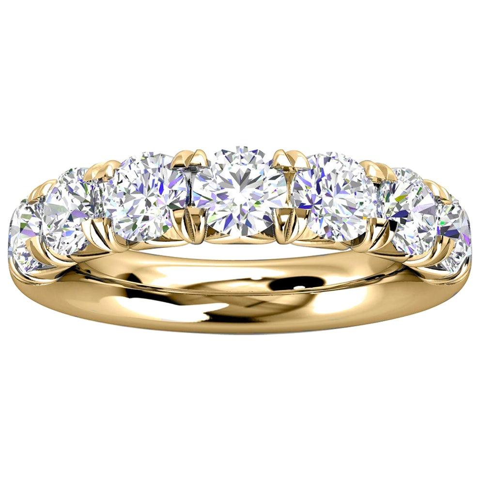 For Sale:  14K Yellow Gold Voyage French Pave Diamond Ring '2 Ct. tw'