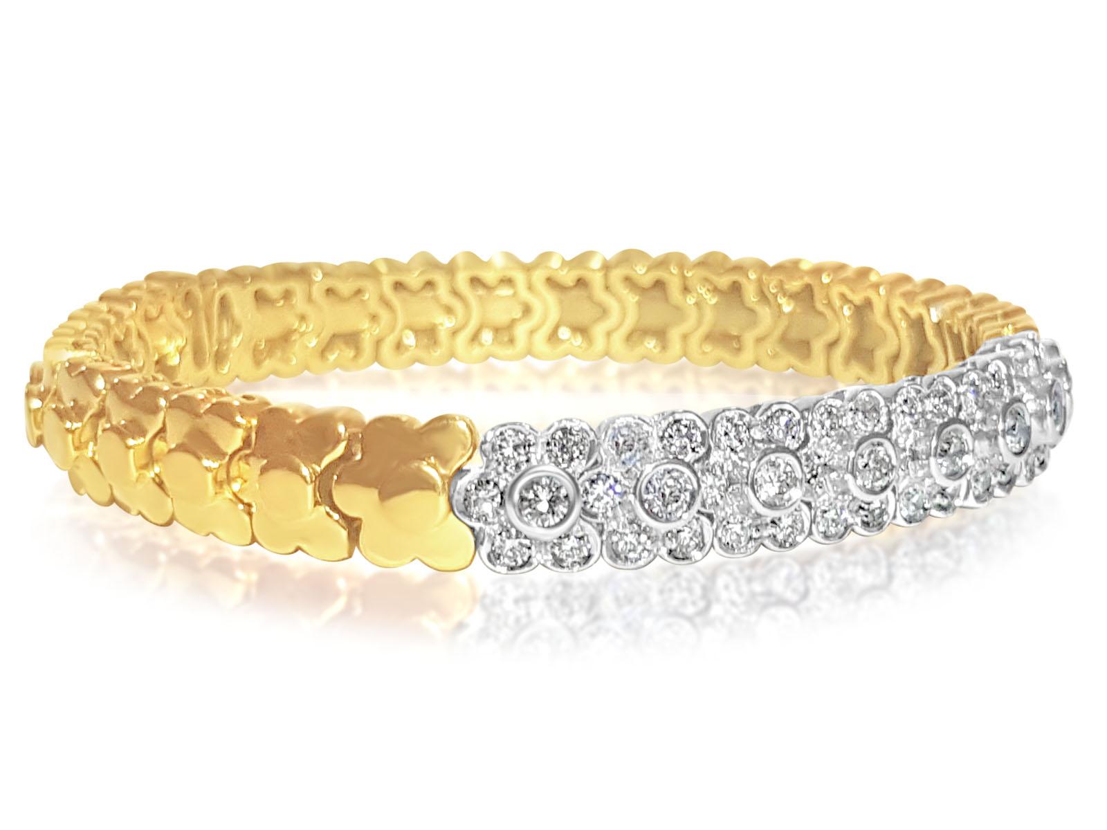 Médiéval Bracelet/bol Sonia B en or jaune 14 carats et diamants VS en vente