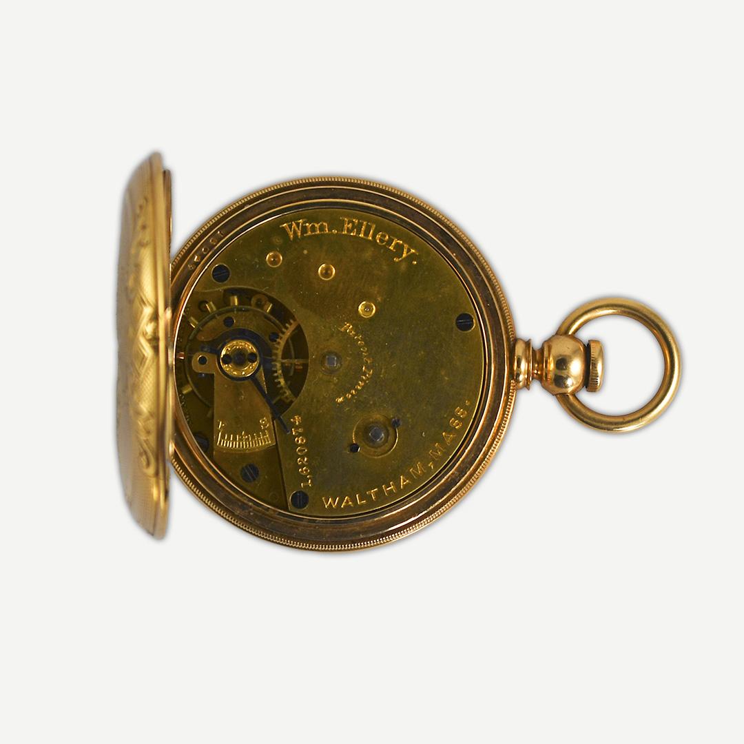 14K Yellow Gold Waltham Key Wind Pocket Watch For Sale at 1stDibs