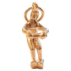 Amuleto Esquiador acuático de oro amarillo de 14 quilates #18450