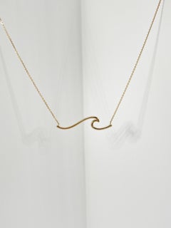 14K Yellow Gold Wave Necklace