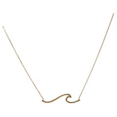 14K Yellow Gold Wave Necklace 