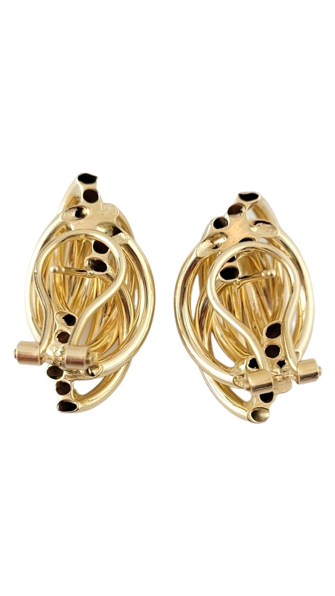 14K Yellow Gold Weave Earrings #15060 In Good Condition For Sale In Washington Depot, CT