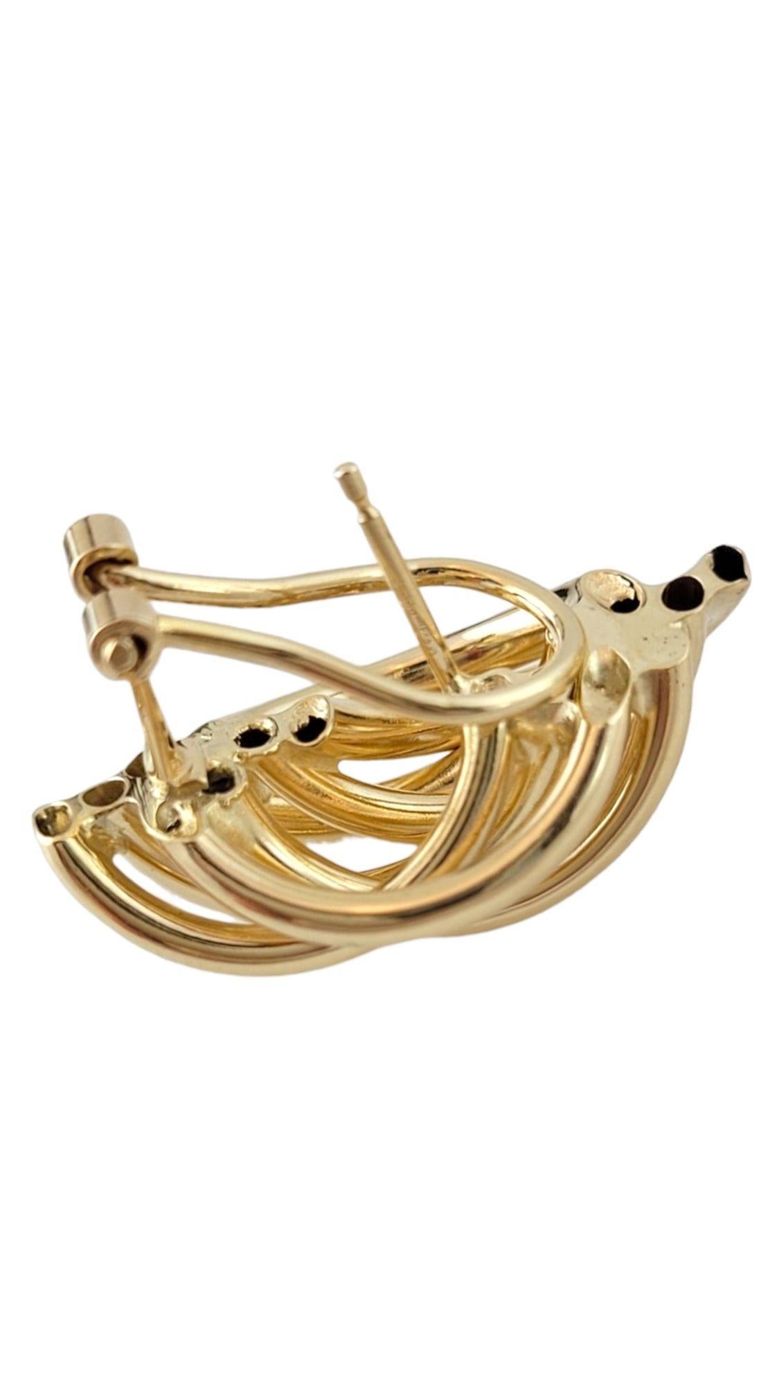 Women's 14K Yellow Gold Weave Earrings #15060 For Sale