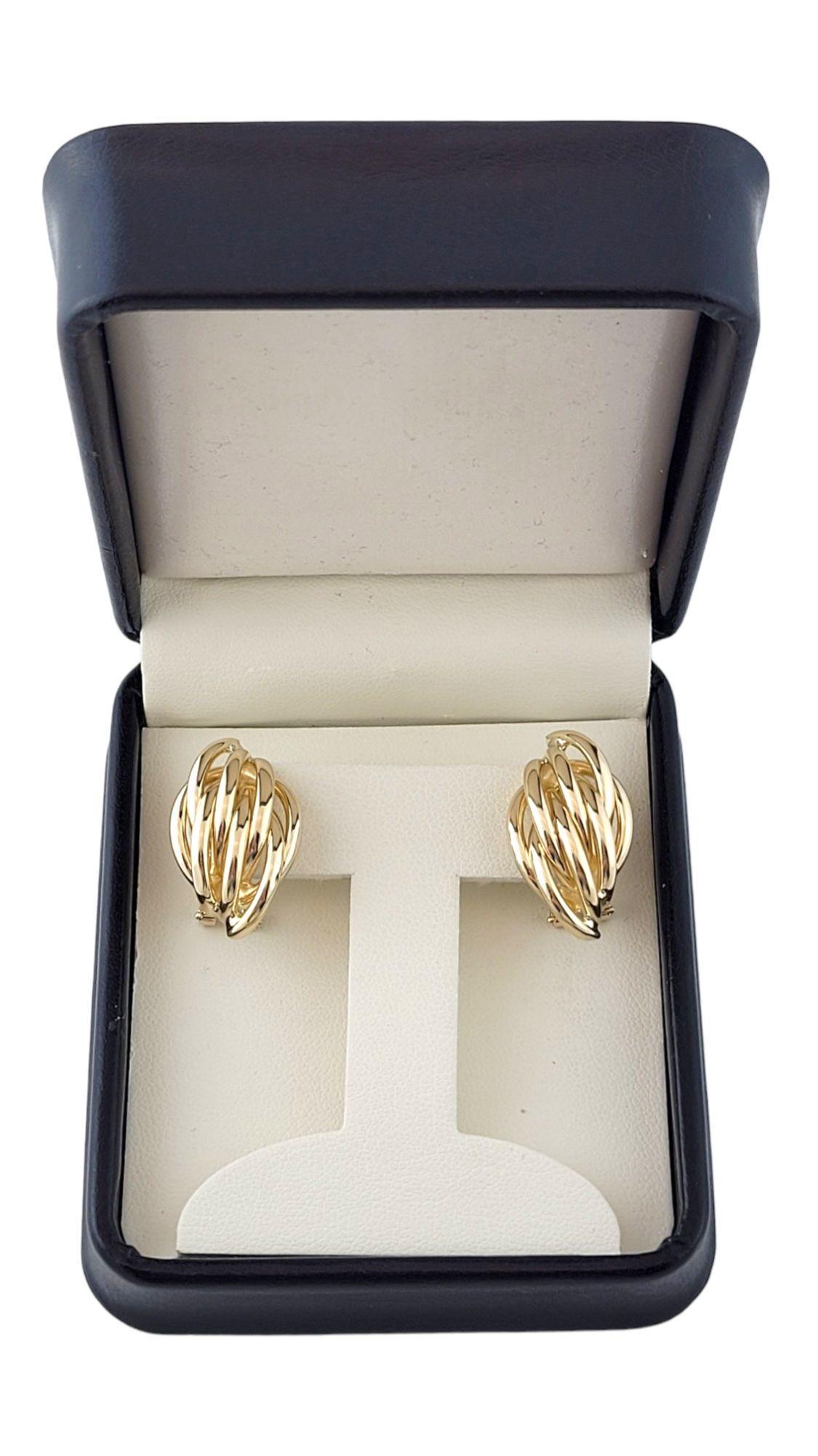 14K Yellow Gold Weave Earrings #15060 For Sale 2