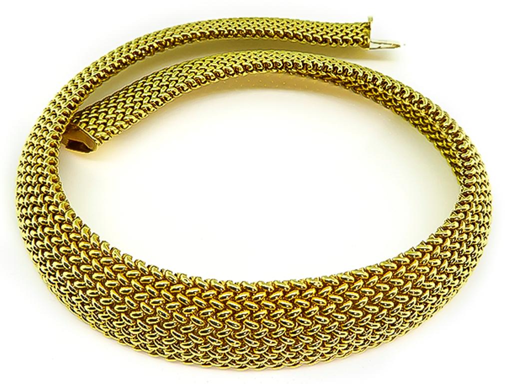 14 Karat Yellow Gold Weave Necklace In Good Condition In New York, NY