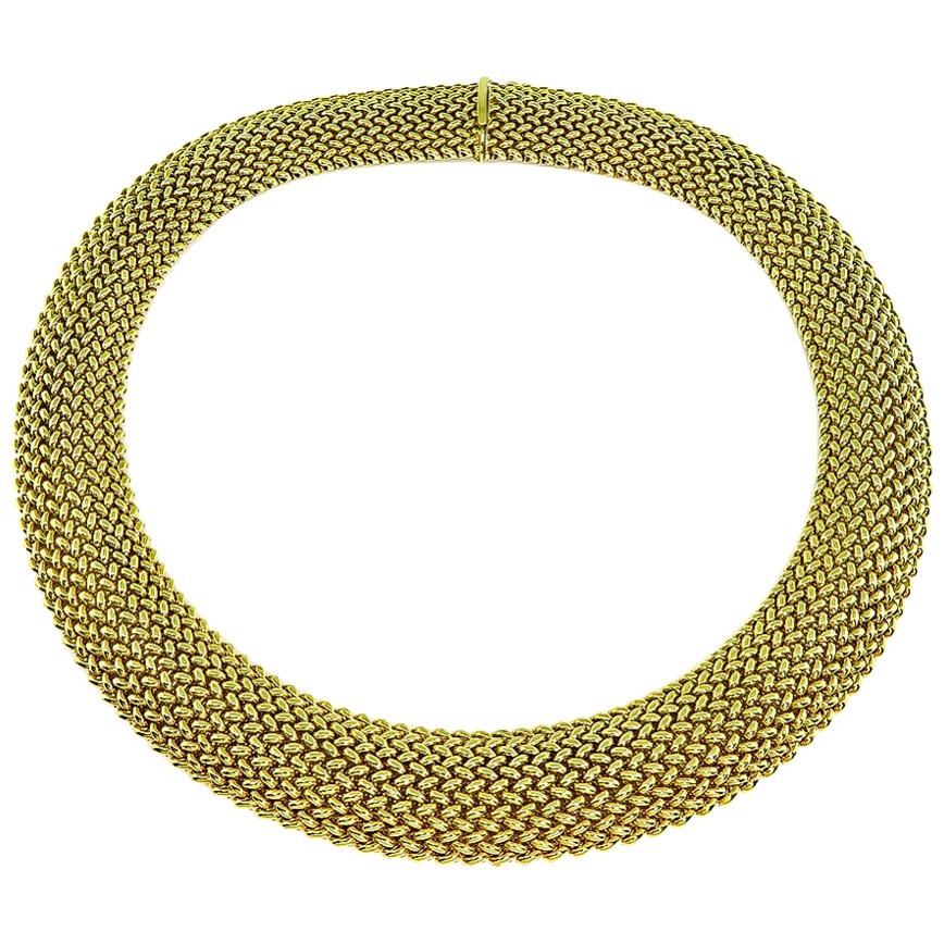 14 Karat Yellow Gold Weave Necklace