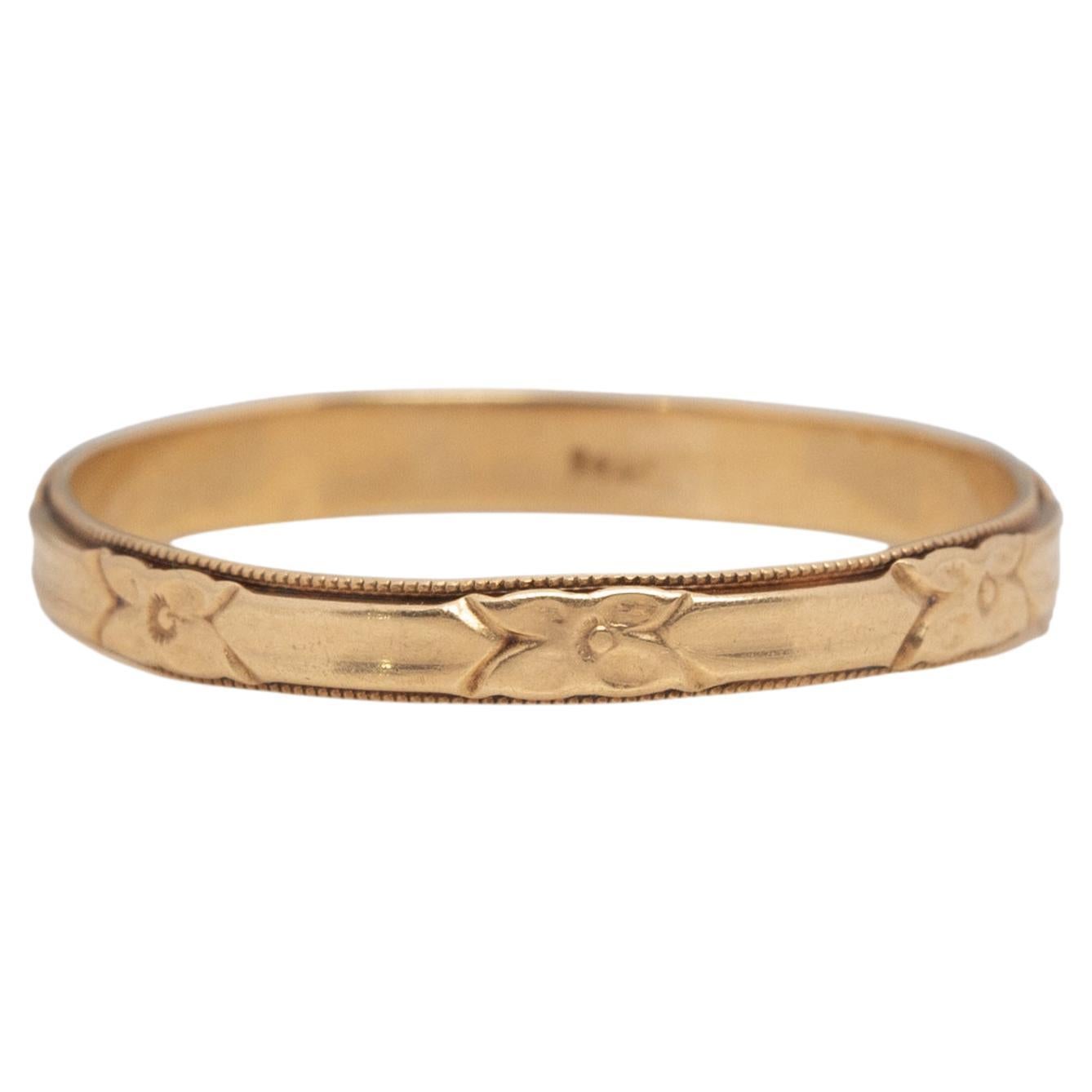 14k Yellow Gold Wedding Band For Sale