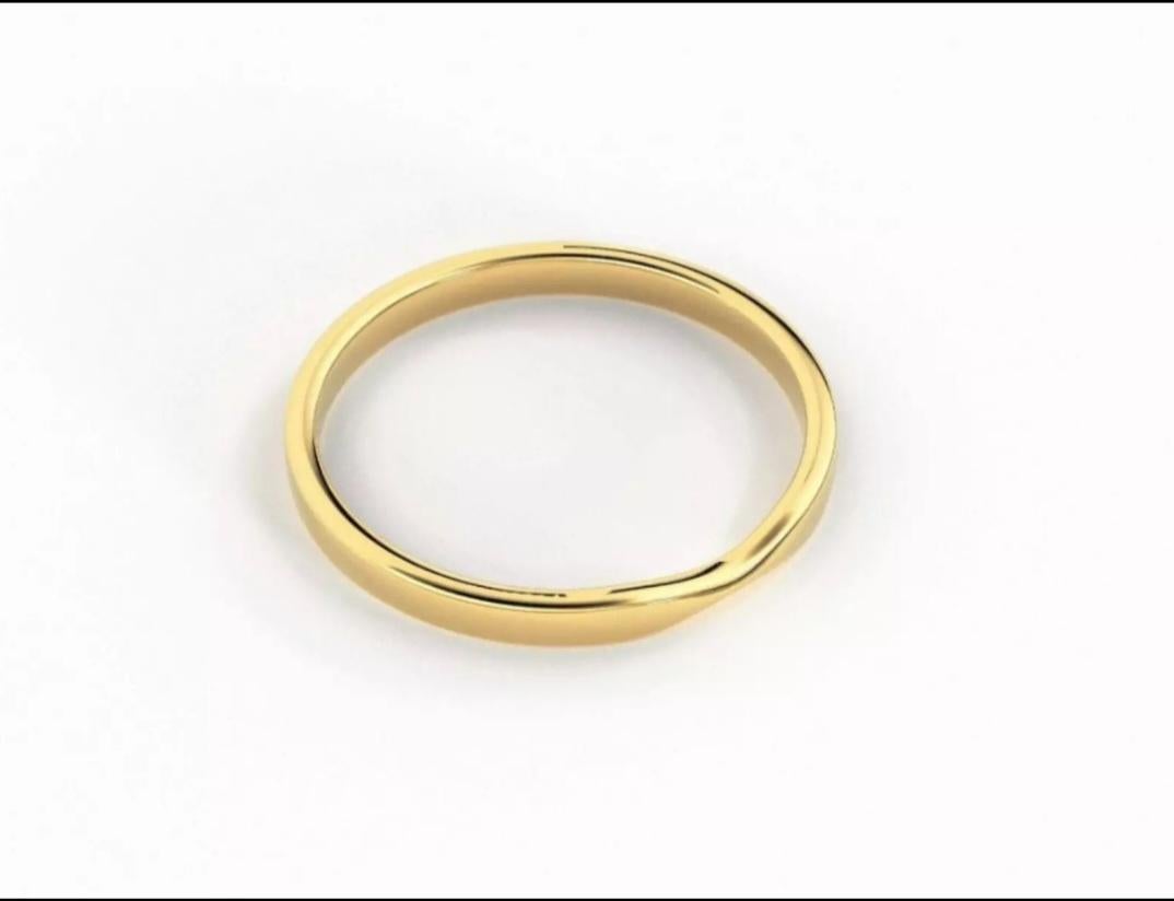 Femenino o masculino Alianza de boda de oro amarillo de 14 quilates Alianza de boda para mujeres Oro sencillo Alianza fina en venta