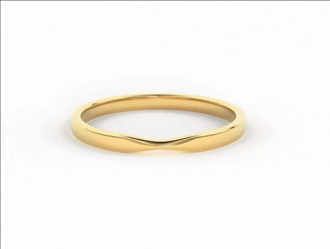 Alianza de boda de oro amarillo de 14 quilates Alianza de boda para mujeres Oro sencillo Alianza fina en venta 1