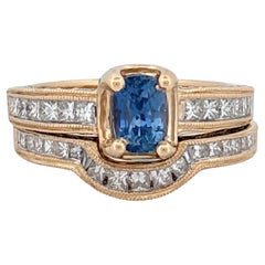 Marisol  Ensemble de mariage en or jaune 14 carats avec centre en tanzanite de 1,25 carat