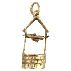 Vintage 14K Yellow Gold Well Charm