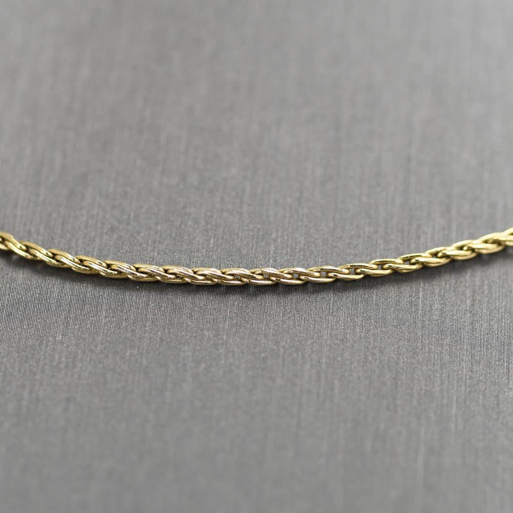 14K Yellow Gold Wheat Chain Necklace, 7.4gr In Excellent Condition In Laguna Beach, CA