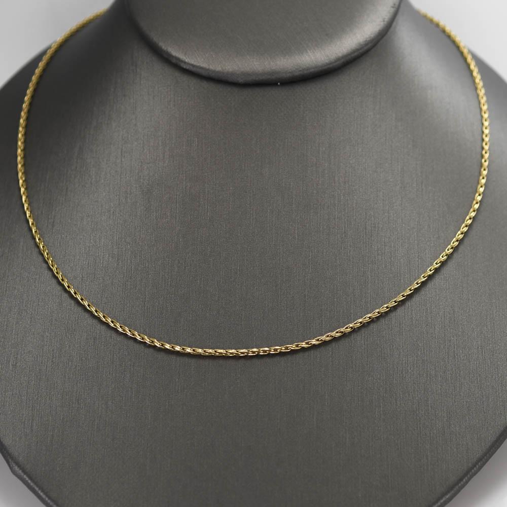 14K Yellow Gold Wheat Chain Necklace, 7.4gr 2