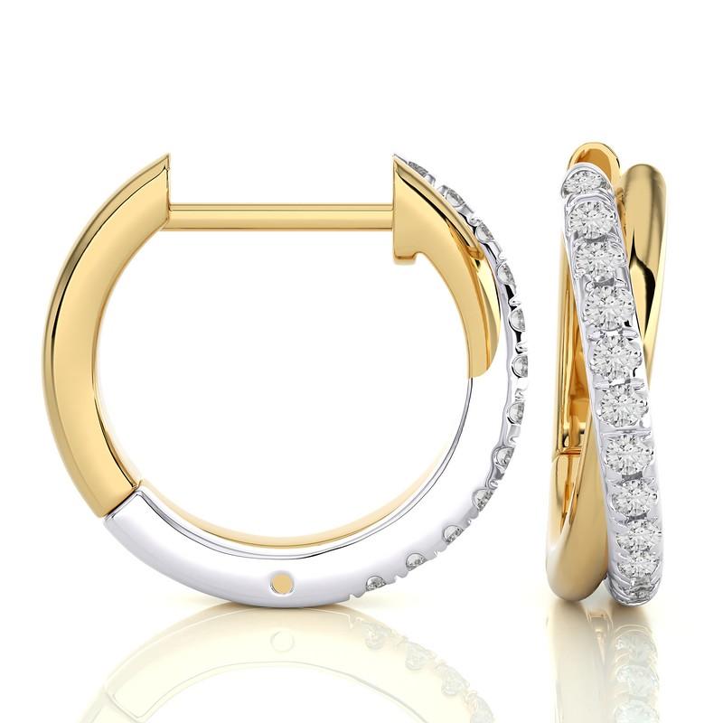 g color diamond 14kt gold hoop earrings