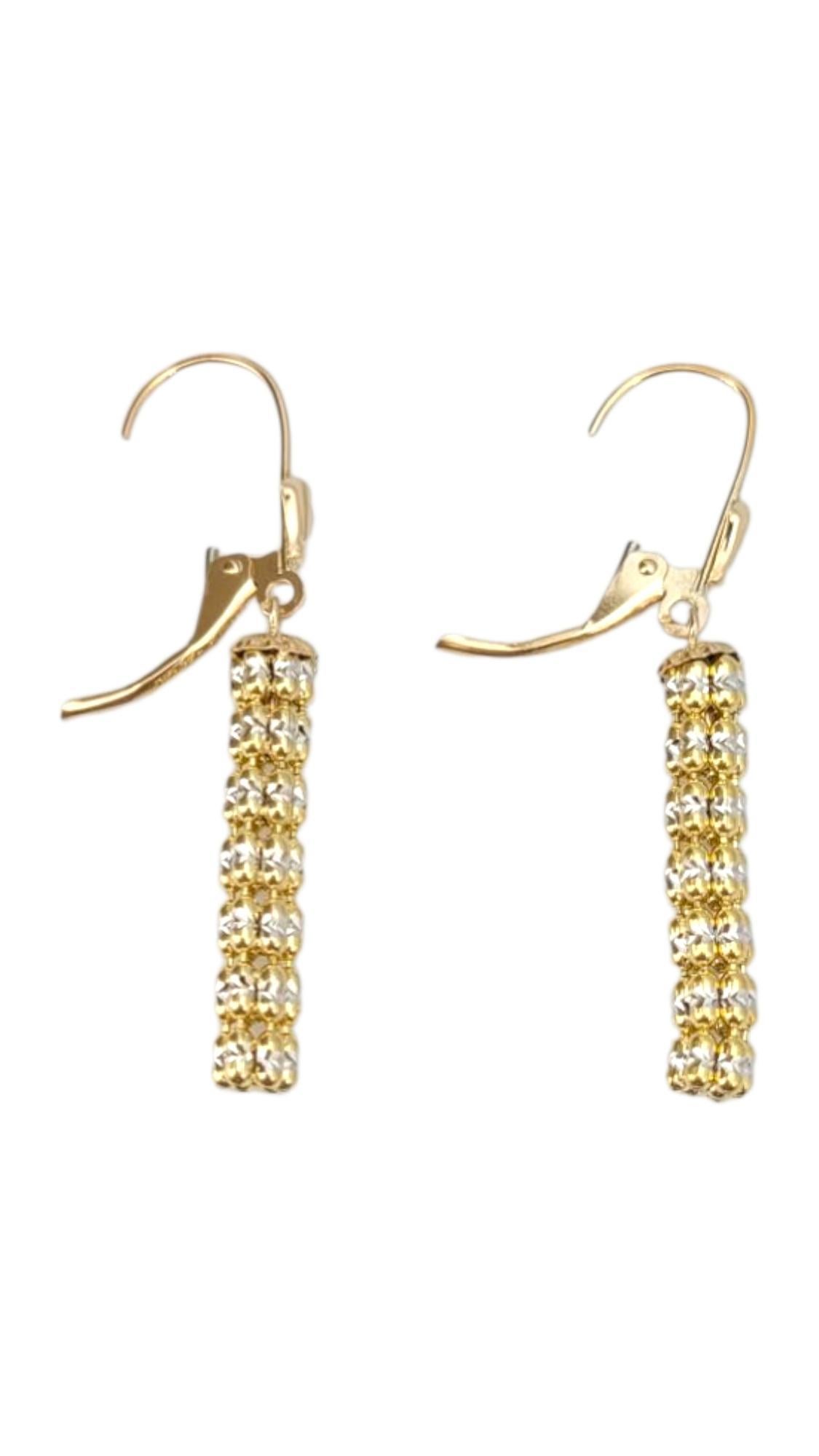 14K Yellow Gold & White Gold Two Tone Flexible Dangle Earrings #21708 en Bueno estado para la venta en Washington Depot, CT