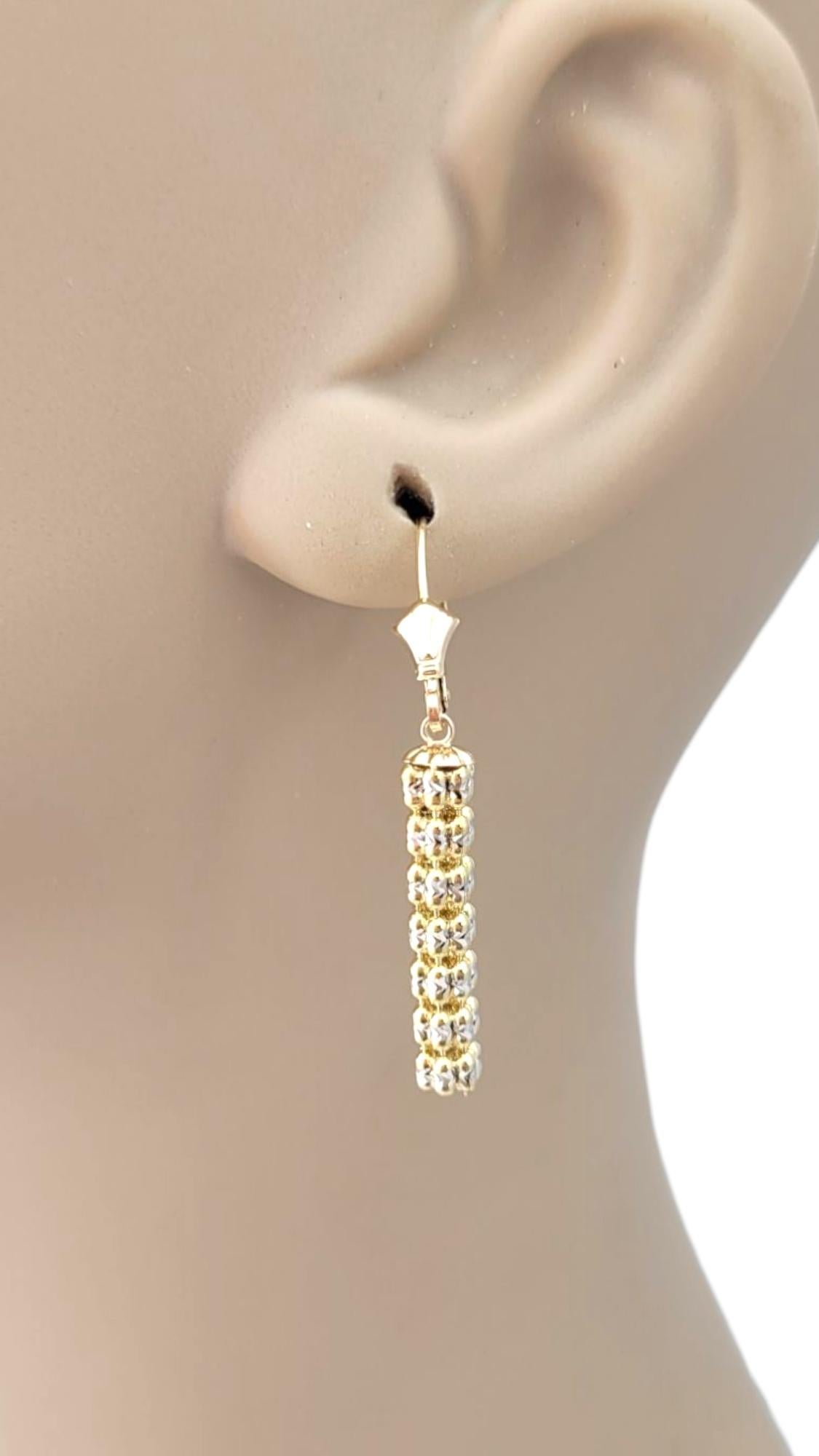 14K Yellow Gold & White Gold Two Tone Flexible Dangle Earrings #21708 en venta 3