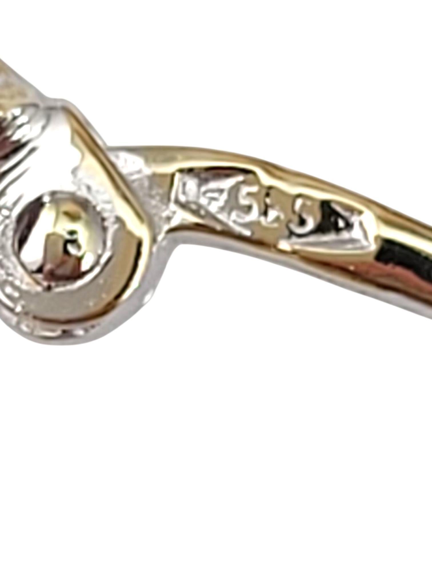 14K Yellow Gold & White Gold Two Tone Oval Cable Hoop Earrings #21745 For Sale 1