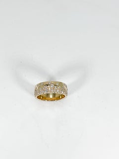 14K Yellow Gold Wide .90 CTW Diamond Band