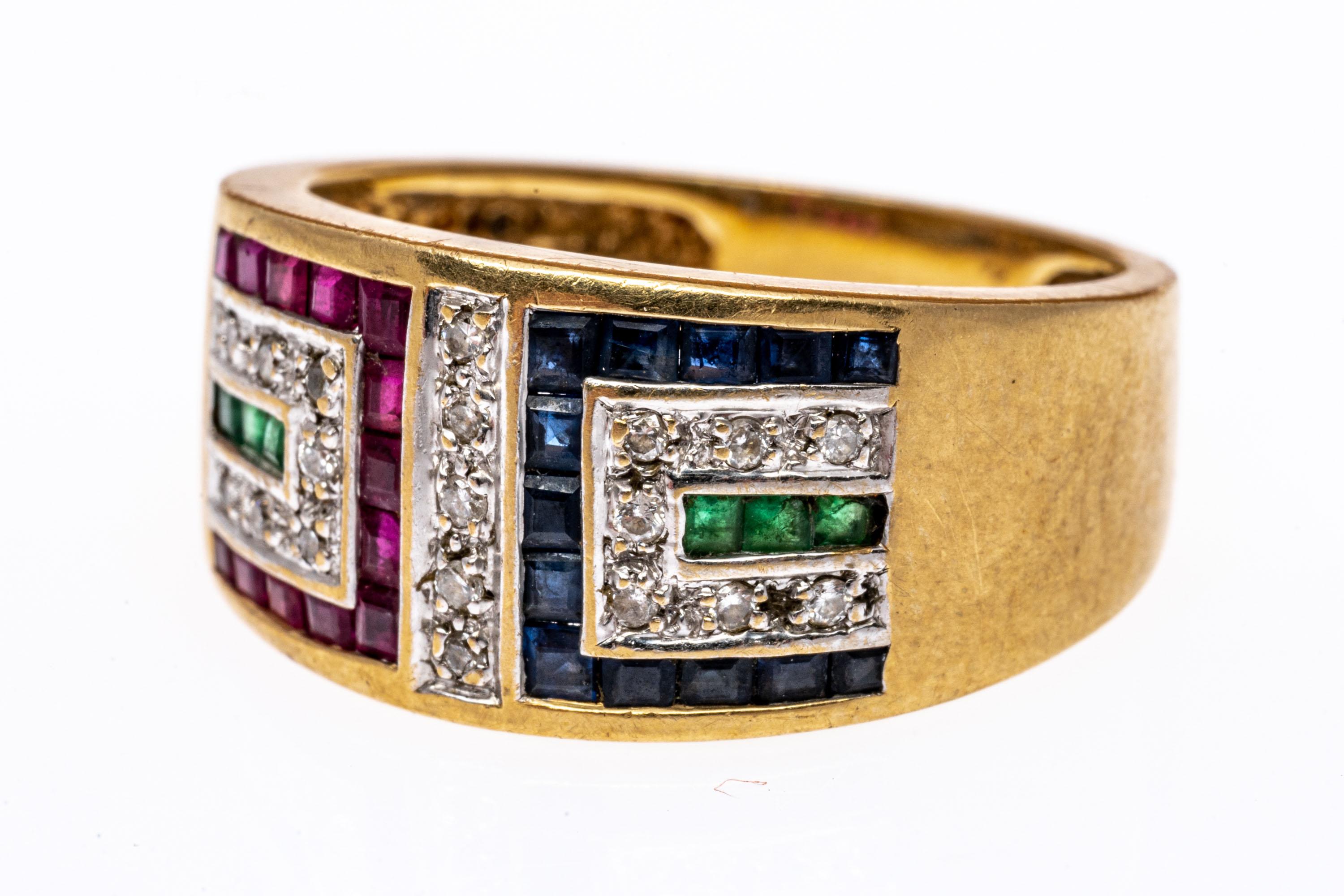 emerald ruby sapphire ring