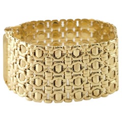 Vintage 14K Yellow Gold Wide Flexible Bracelet