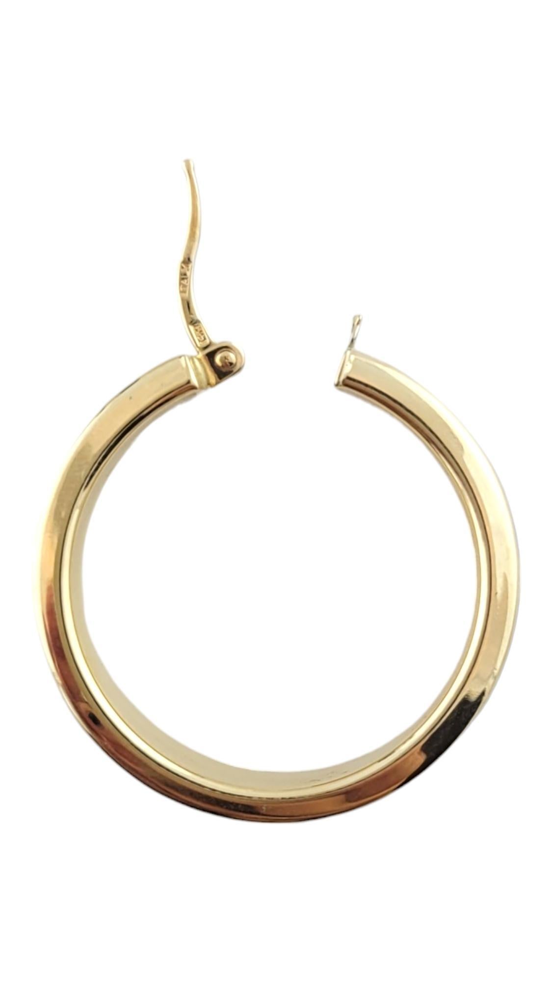 Women's 14K Yellow Gold Wide Hoop Earrings #16070 For Sale