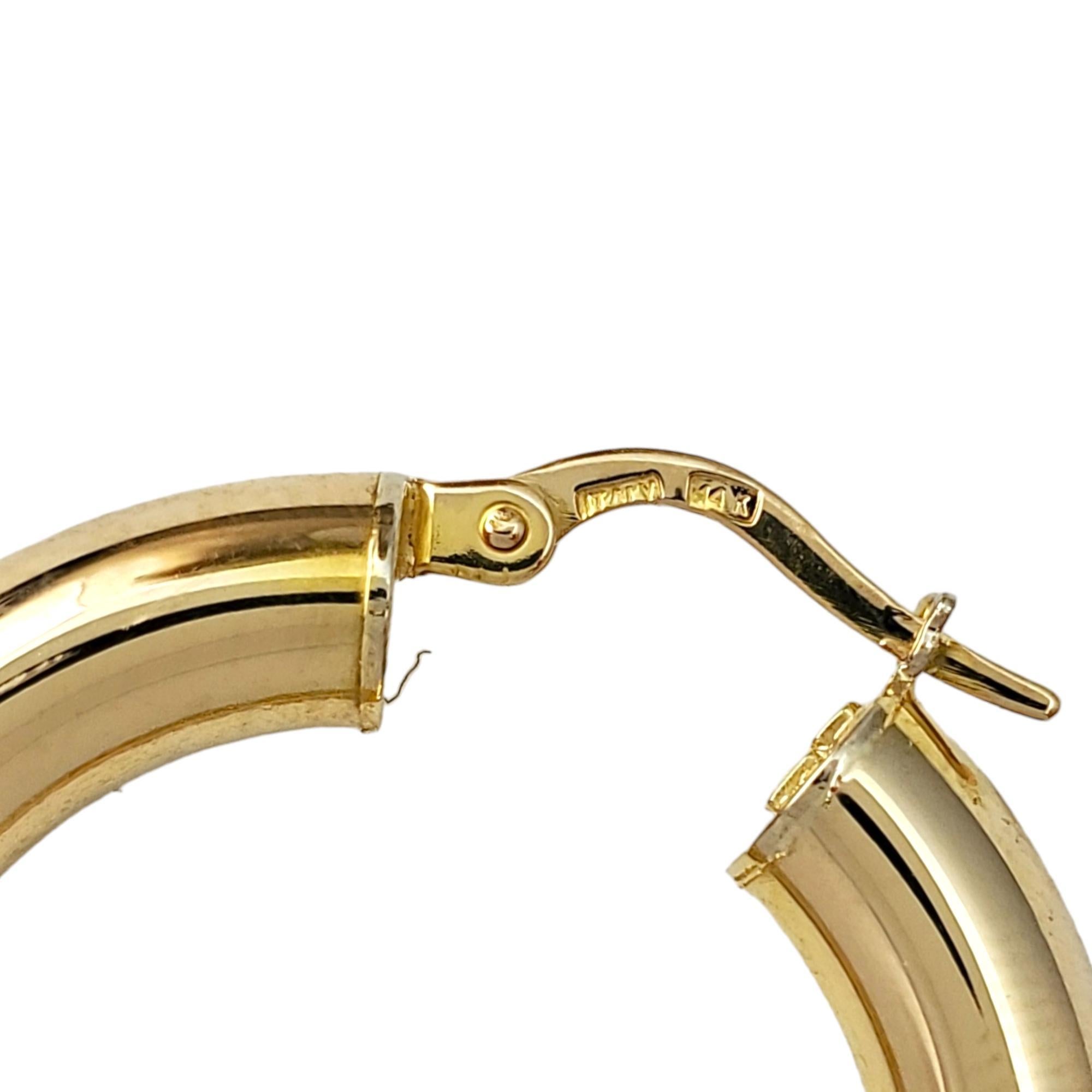 14K Yellow Gold Wide Hoop Earrings #17019 For Sale 3