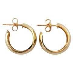14K Yellow Gold Wide Hoop Earrings #17384