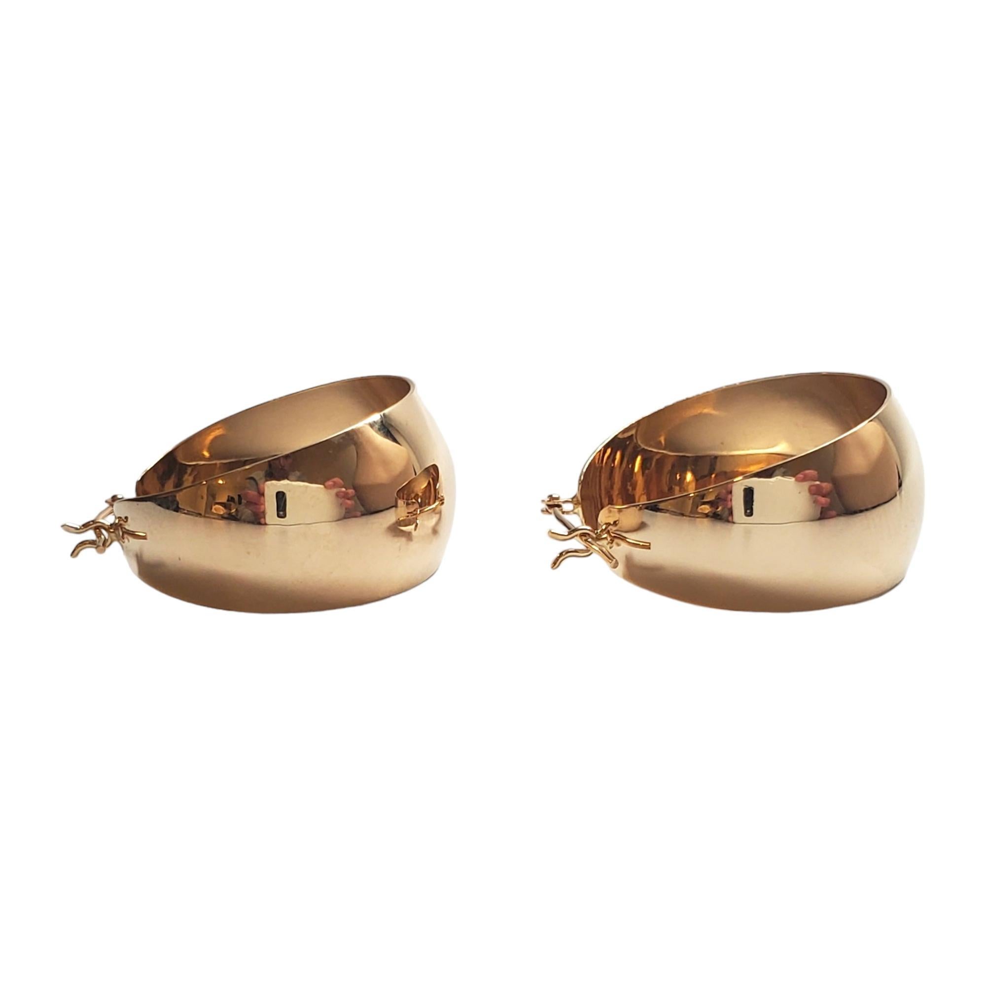 Women's 14K Yellow Gold Wide Hoop Earrings #17861