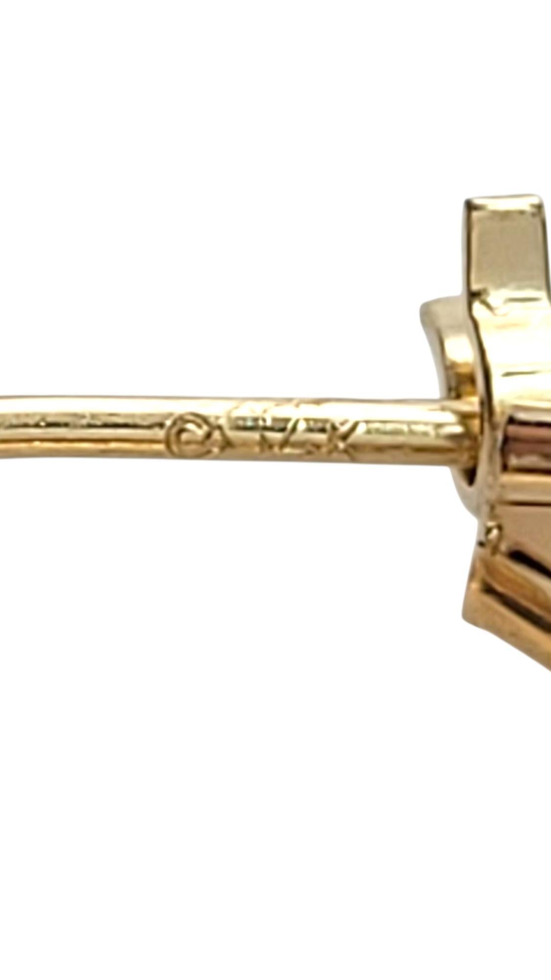 14K Yellow Gold Wide Hoop Earrings #21746 For Sale 3