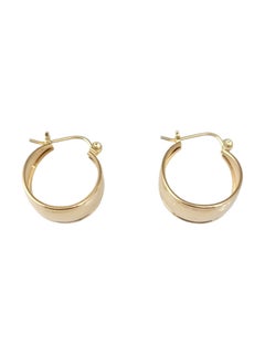 14K Yellow Gold Wide Hoop Earrings #21746