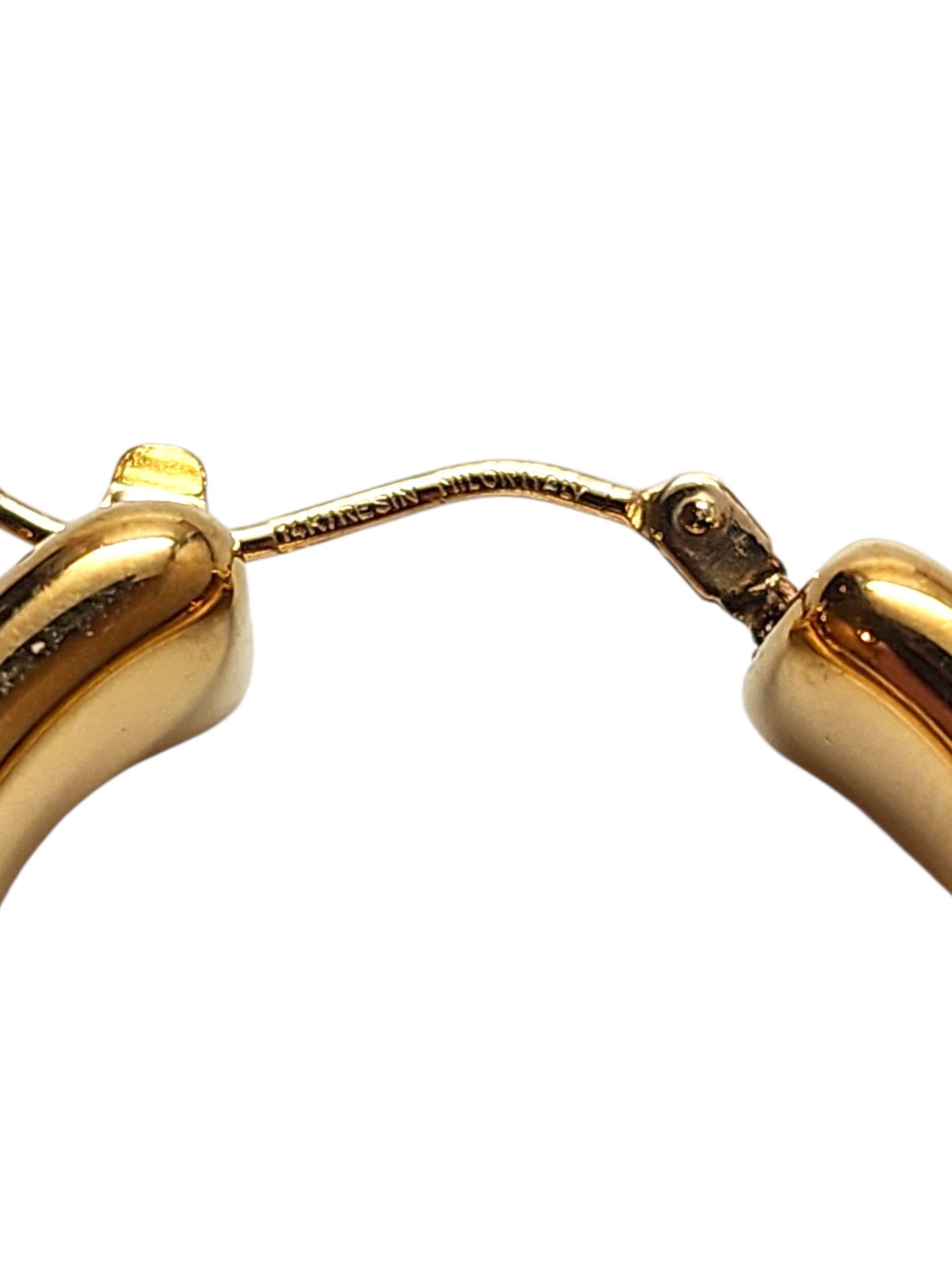 14K Yellow Gold Wide Hoop Earrings #22718 For Sale 2