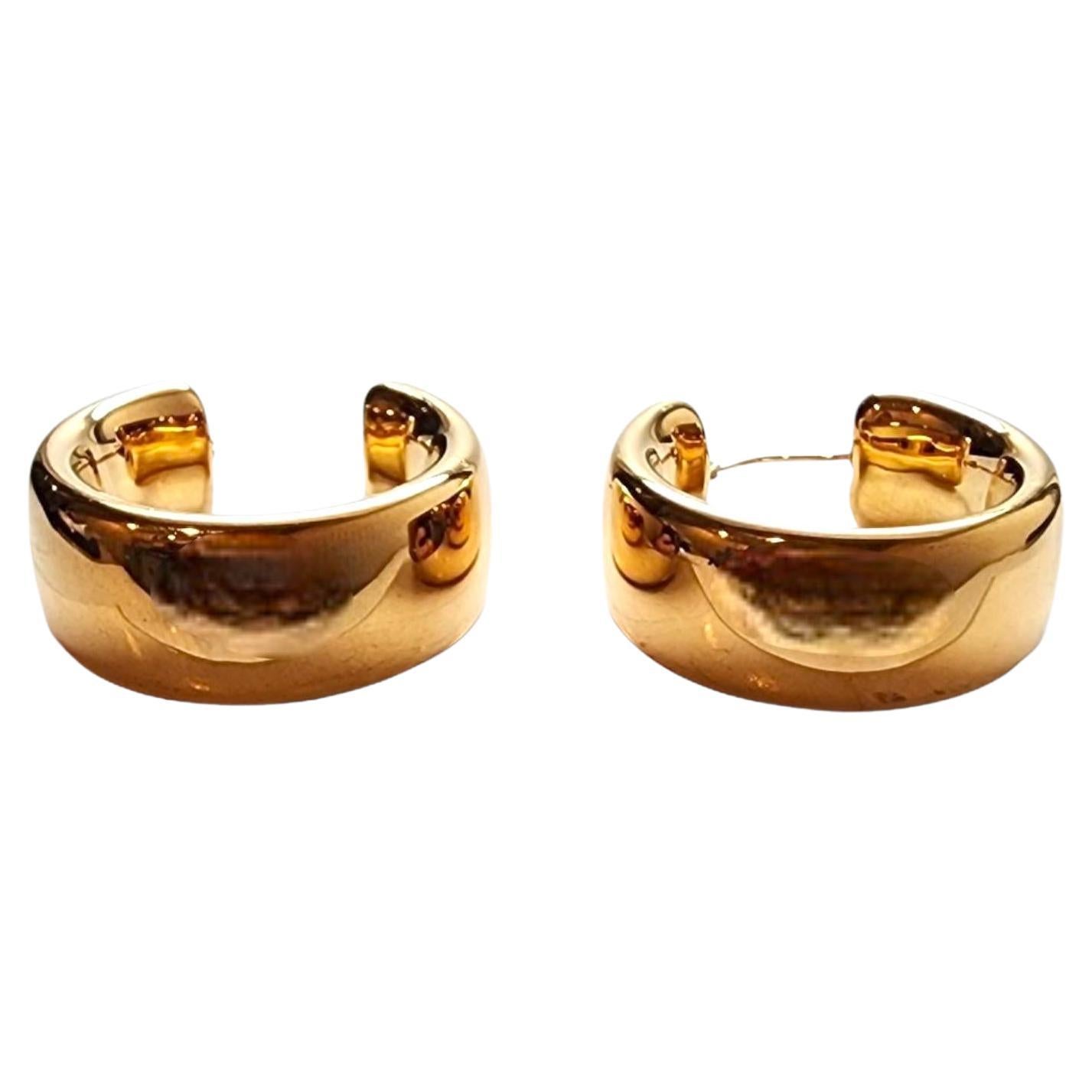 Orecchini a cerchio largo in oro giallo 14K #24777